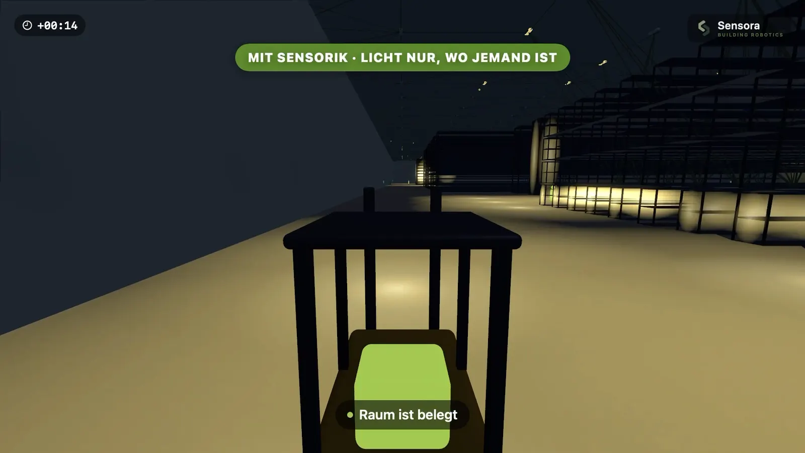 Sensora: forklift ride – light only where someone is